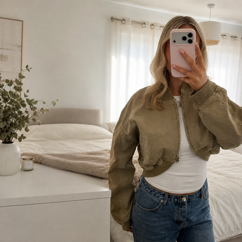 Mila Cropped Bomber Jacket Landveld Originals