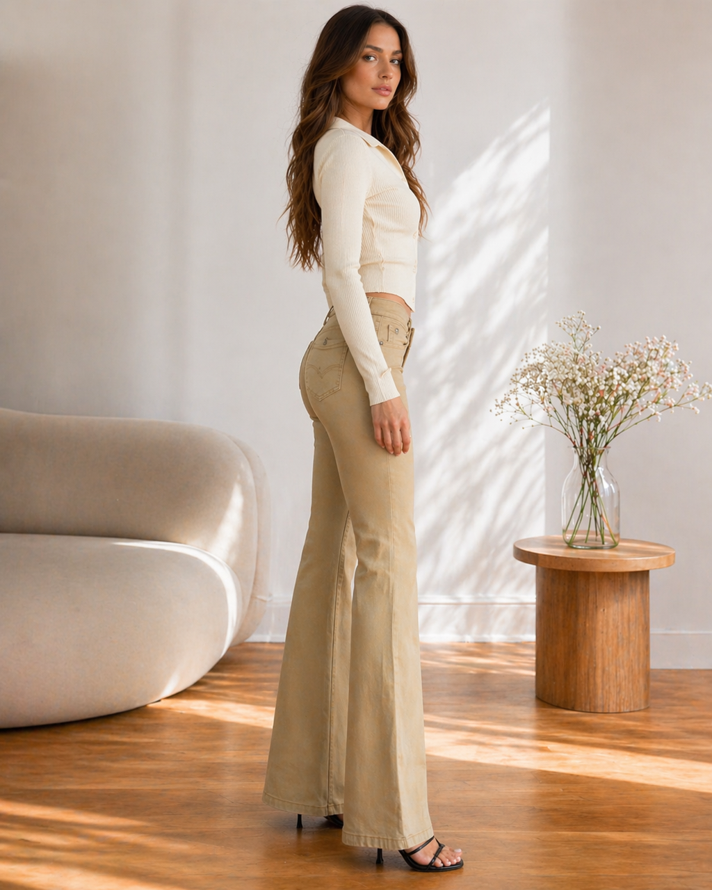Women's Retro Low-Waist Slimming Drapey Straight-Leg Pants Beautilu
