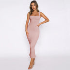 Women's Hip Skirt Split Solid Color Slim Dress Beautilu