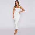 Women's Hip Skirt Split Solid Color Slim Dress Beautilu