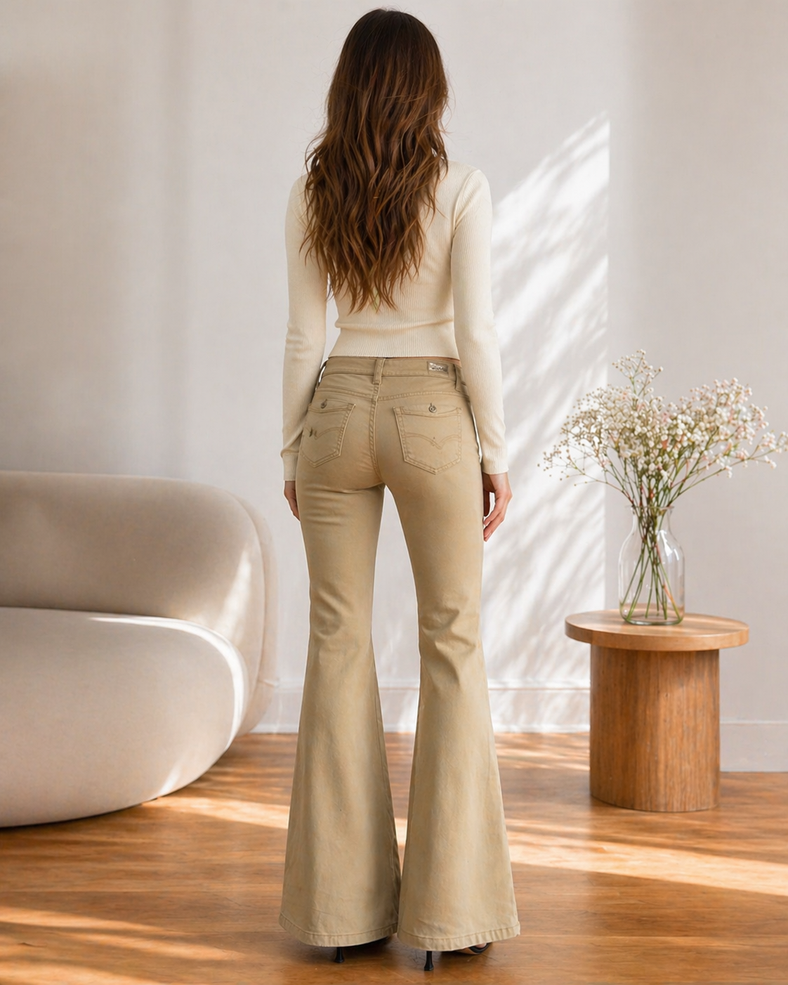 Women's Retro Low-Waist Slimming Drapey Straight-Leg Pants Beautilu